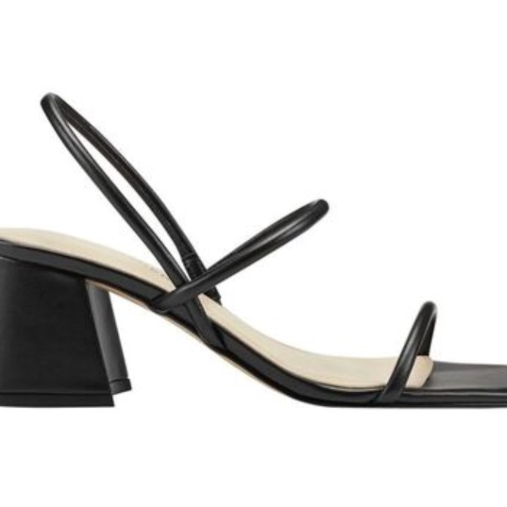 Marc Fisher Black Galvin Toe Block Heel Slip On Slingback Sandal